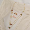 Lotus Two Layer Chain Set with Earrings