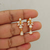 Pretty White Flower American Diamond Stud Earrings