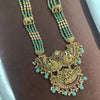 Santhaana Lakshmi 3 Beads Long Haaram - Light Green