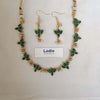 Lotus 2 in 1  Necklace with Earrings - Red & Green