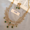 Two Layer Green Necklace Set