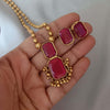 Pink Golden Beads Necklace Set