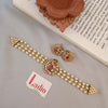 Peocock 3 Layer Pearl Choker Set