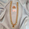 Kerala Style Palakka Long Haaram with Earrings