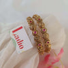 Lakshmi in Ruby Bangle Set -(size2.8)