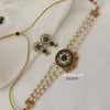 3 layer Pearl choker set- Green