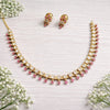 Spike Necklace with Earrings - Red & White