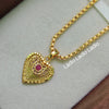 Ruby Heart - 18 inch Micro Gold Plated Dollar Chain