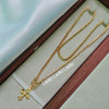 Jesus Cross - 18 inch Micro Gold Plated Dollar Chain