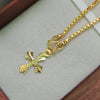 Jesus Cross - 18 inch Micro Gold Plated Dollar Chain
