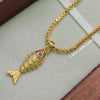 Golden Fish - 18 inch Micro Gold Plated Dollar Chain