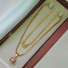 AD Stone Ball - 18 inch Micro Gold Plated Dollar Chain