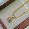 AD Stone Ball - 18 inch Micro Gold Plated Dollar Chain