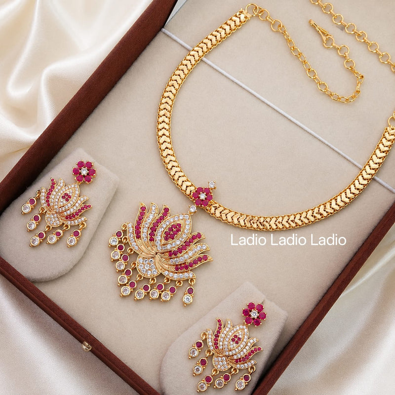 Lotus - Impon Attigai with Earrings