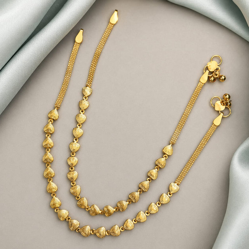 Anklets:One Gram Micro Goldplatd - Heart