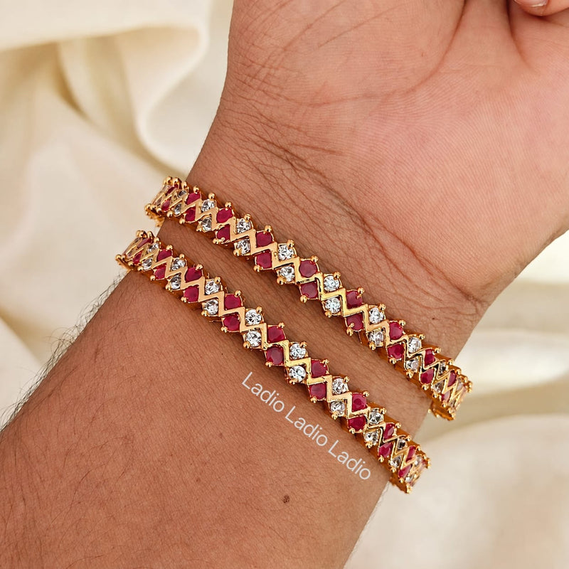 2.6 Ruby Zigzag - Micro Gold Plated Bangles