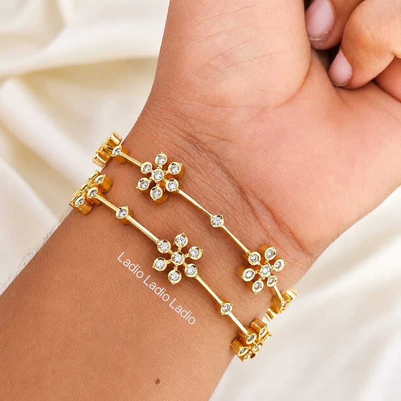 2.6 Flower Charm - Micro Gold Plated Bangles