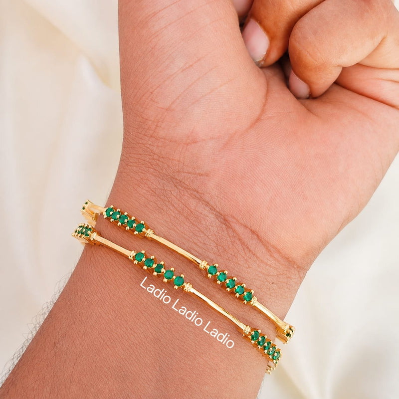 2.6 Slim Green - Micro Gold Plated Bangles