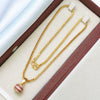 AD Stone Ball - 18 inch Micro Gold Plated Dollar Chain