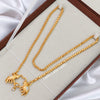 Twin Elephant - 24 inch Micro Gold Plated Dollar Chain
