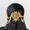 Lakshmi – Hair Brooch with Pearl Layer Chain