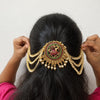Peocock Kemp loaded with 3 Layer Pearl Chain - Bahubali  Hair Accessories