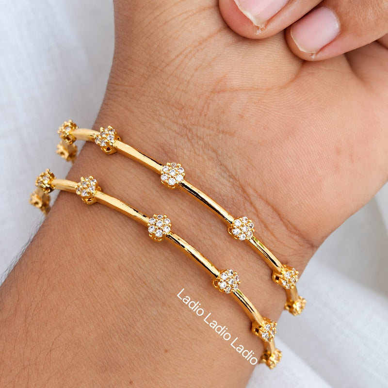 2.6 Crystal - Micro Gold Plated Bangles