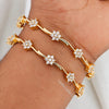 2.10 Floral Arc - Micro Gold Plated Bangles