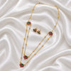 Lotus Two Layer Chain Set with Earrings