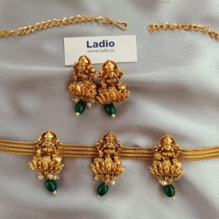 Tri-Lakshmi Necklace with Earrings