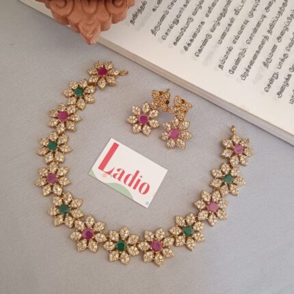 Malli poo Diamond Set - Pink with Green