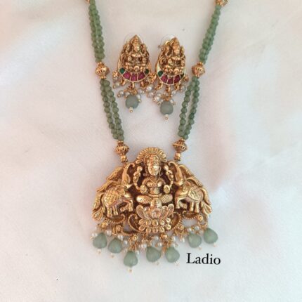 Limited-Time Mega Sale! Ambika - Green Beads Haaram set